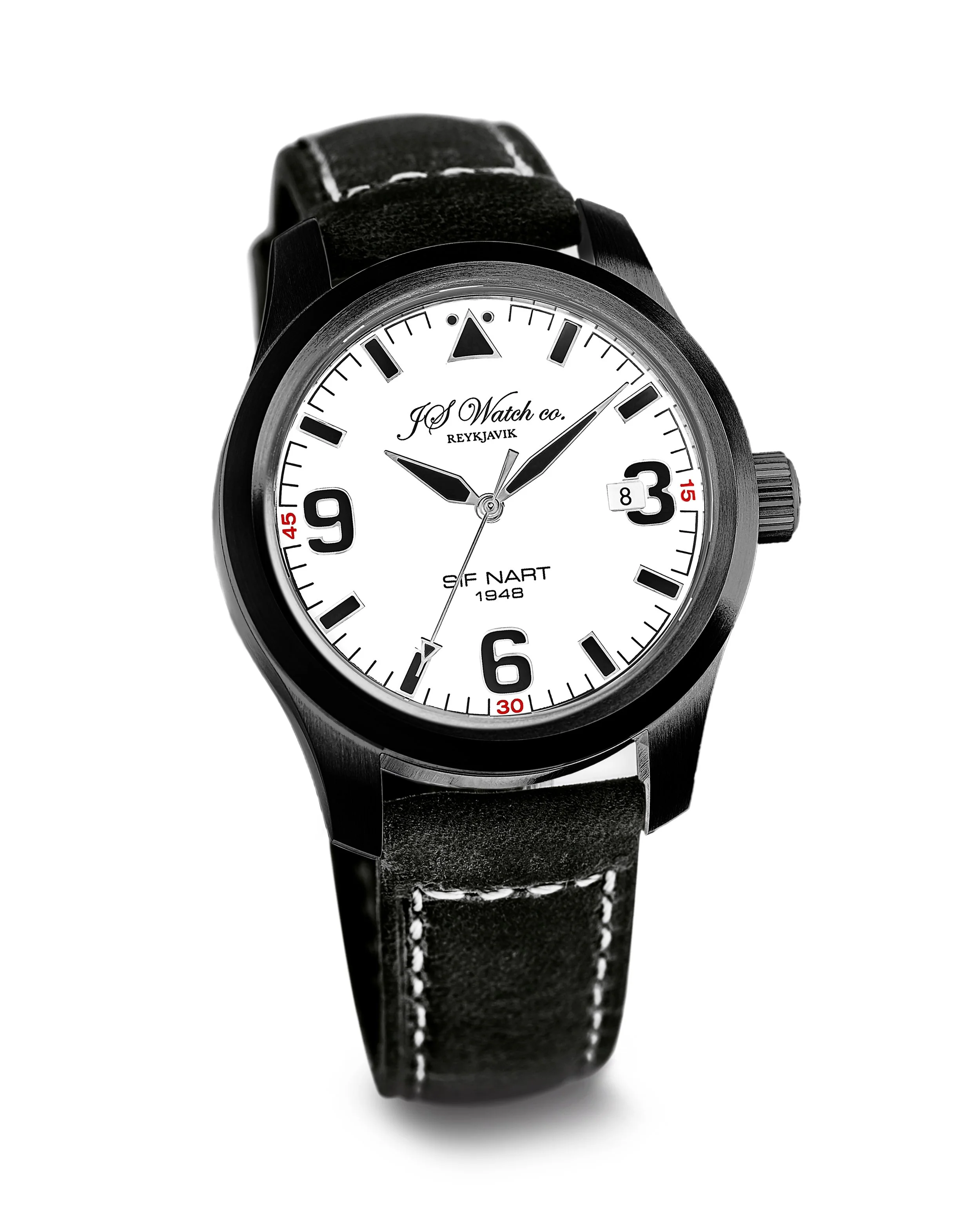 JS Watch Company Reykjavik — Sif NART 1948 White dial Black case